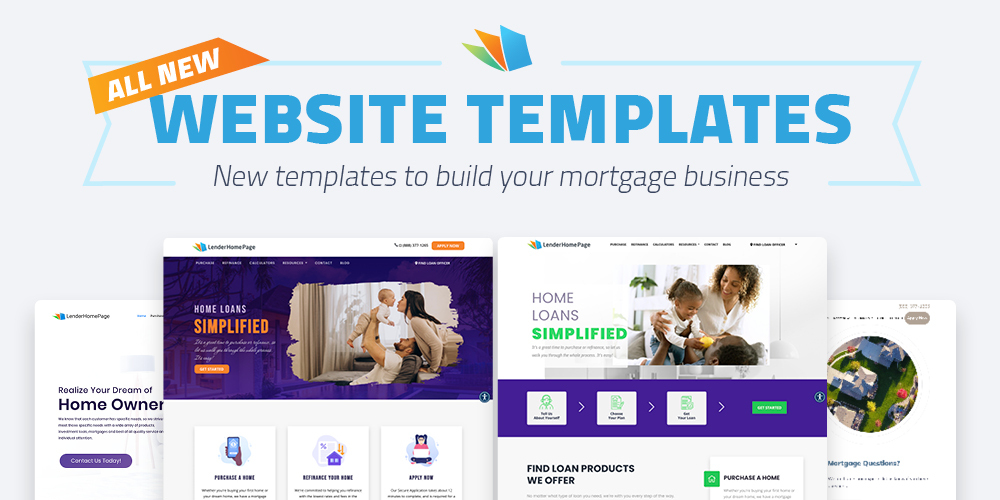 new mortgage website template designs from LenderHomePage